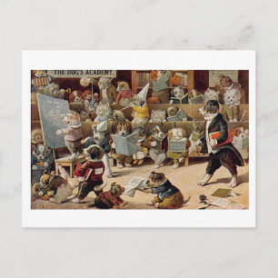 Cartão Postal De Festividades Louis Wain, Academia de Cães,