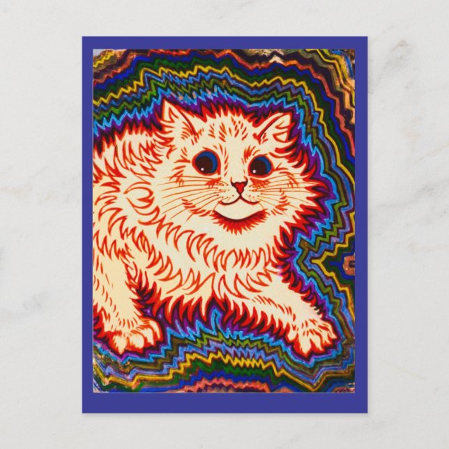 Cartão Postal De Festividades Louis Wain, Electric Cat,  Holiday Postcard (Frente)