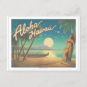 Cartão Postal De Festividades Lua Sobre Diamond Head