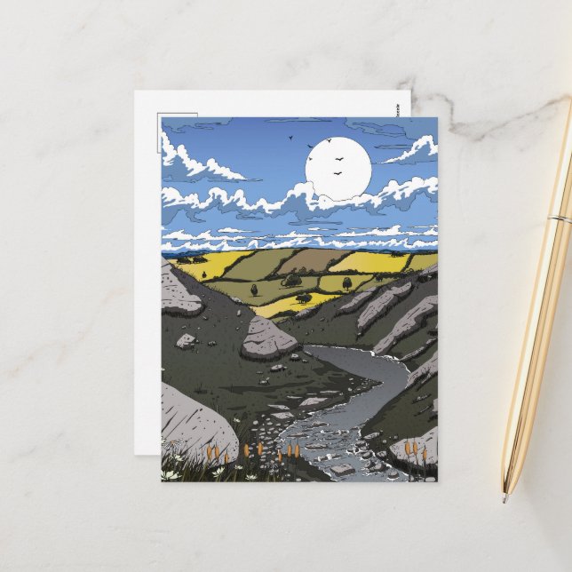 Cartão Postal De Festividades Lua Sobre O Vale (Frente/Verso In Situ)