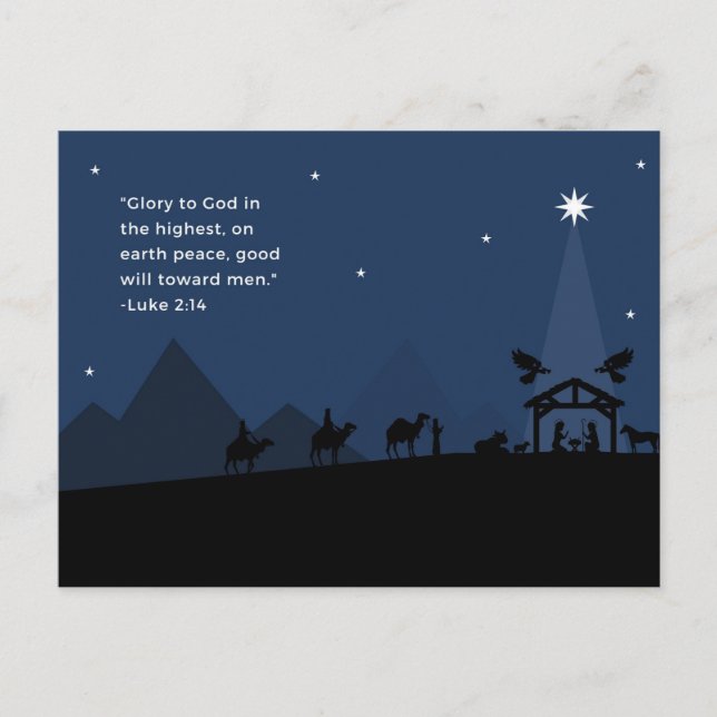 Cartão Postal De Festividades Lucas 2:14 Cartão de Natal (Frente)