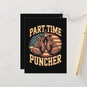 Cartão Postal De Festividades Luvas de Boxe Part Time Puncher