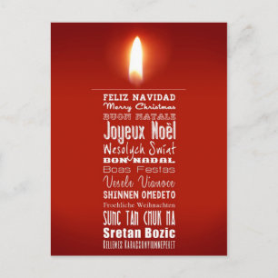 Cartão Postal De Festividades Luz da vela de Natal