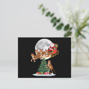 Cartão Postal De Festividades Luzes de Árvore de Natal Papai Noel Engraçado Mont
