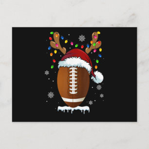 Cartão Postal De Festividades Luzes de Bola de Futebol Natal Engraçadas Esportes
