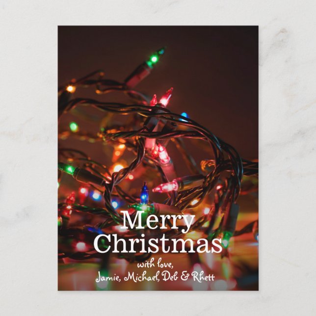 Cartão Postal De Festividades Luzes de Natal (Frente)