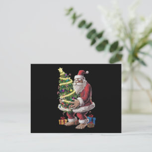 Cartão Postal De Festividades Luzes de Natal de Bigfoot Árvore de Natal Sasquatc