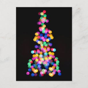 Cartão Postal De Festividades Luzes de Natal Desfocadas