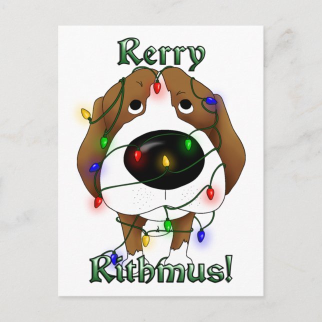 Cartão Postal De Festividades Luzes de Natal do lebreiro (Frente)