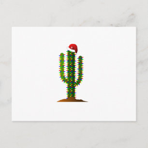 Cartão Postal De Festividades Luzes de Natal Saguaro Cactus arizona