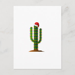 Cartão Postal De Festividades Luzes de Natal Saguaro Cactus arizona