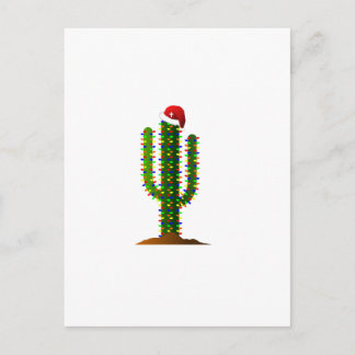 Cartão Postal De Festividades Luzes de Natal Saguaro Cactus arizona