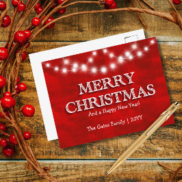 Cartão Postal De Festividades Luzes de Natal Simples e Personalizadas