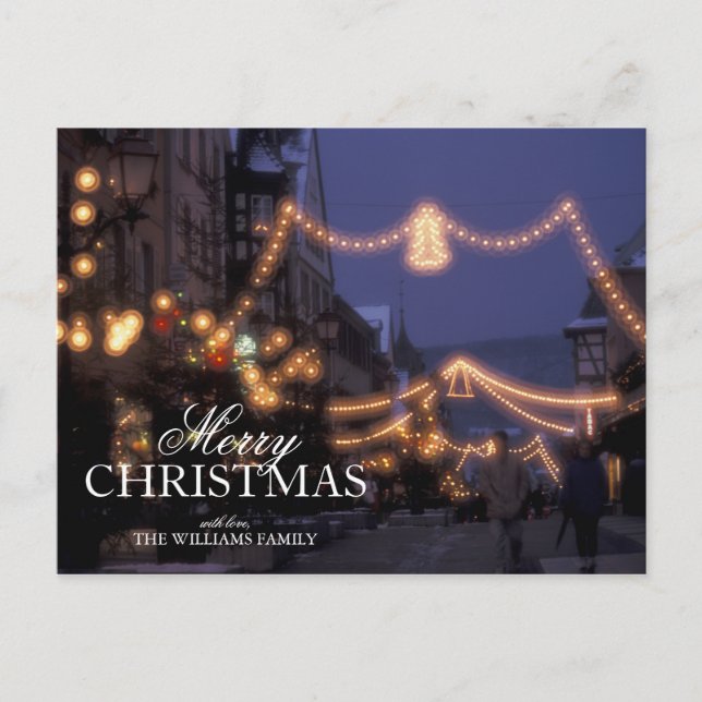 Cartão Postal De Festividades Luzes do mercado do Natal (Frente)