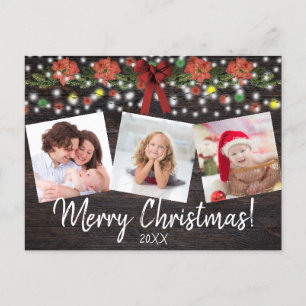 Cartão Postal De Festividades Luzes Festivas de Natal Russas e Garland 3 Foto