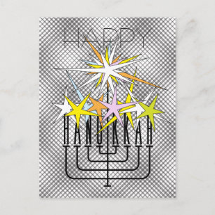 CARTÃO POSTAL DE FESTIVIDADES LUZES HANUKKAH