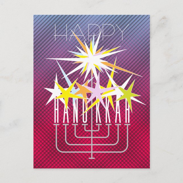 CARTÃO POSTAL DE FESTIVIDADES LUZES HANUKKAH (Frente)