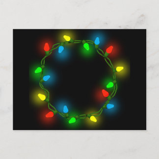 Cartão Postal De Festividades Luzes redondas de Natal