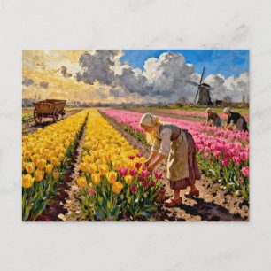 Cartão Postal De Festividades “Lysbeth na Luz Âmbar” - Uma Paisagem Holandesa