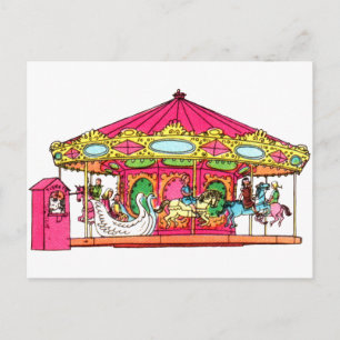 Cartão Postal De Festividades 'M' is for Merry Go Round