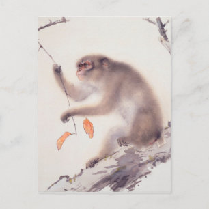 Cartão Postal De Festividades Macaco Japonês Pintura Chinês Zodique - Aniversári