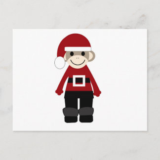 Cartão Postal De Festividades Macaco-meia-papai noel