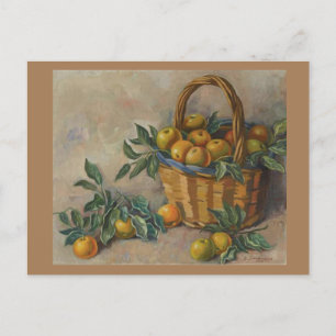 Cartão Postal De Festividades Maçãs no cesto - Zenaida Serebriakova