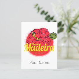 Cartão Postal De Festividades Madeira Hibiscus Fllower Island Portugal Souvenir