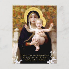 Cartão Postal De Festividades Madonna & criança por citações bíblicas de