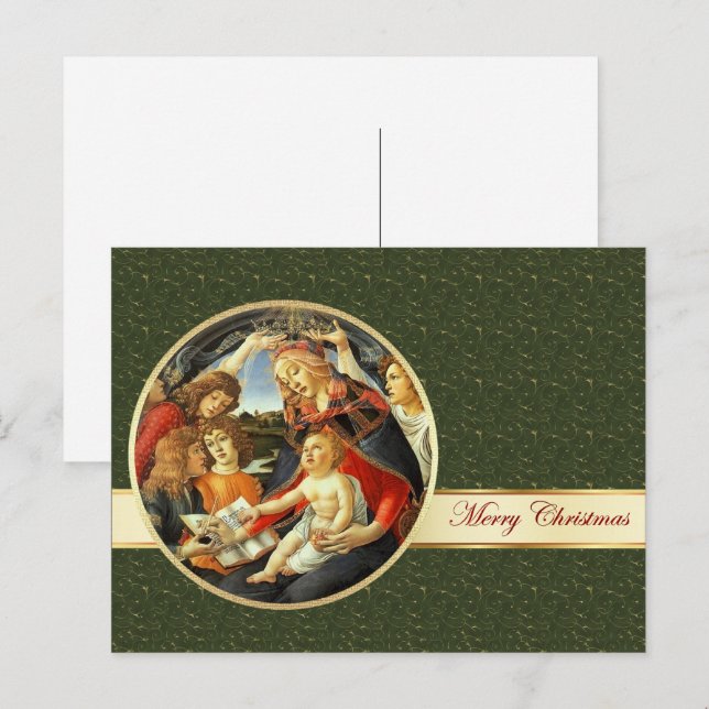 Cartão Postal De Festividades Madonna de Botticelli. Cartão-postal de Natal de A (Frente/Verso)