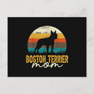 Cartão Postal De Festividades Mãe Cachorro Boston Terrier Vintage Amante de Cães
