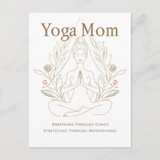 Cartão Postal De Festividades Mãe de Yoga Respirando Através da Maternidade