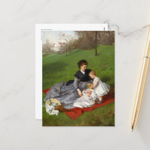 Cartão Postal De Festividades Mãe e Filhos de Pal Szinyei Merse