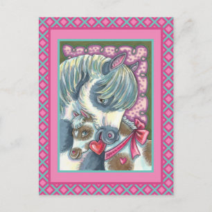 CARTÃO POSTAL DE FESTIVIDADES MÃE PONY E SEU NAMORADOS FILMADO, CAVALO