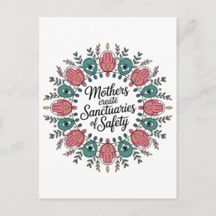 Cartão Postal De Festividades Mães Criam Santuários De Segurança
