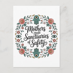 Cartão Postal De Festividades Mães Criam Santuários De Segurança