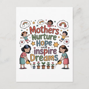 Cartão Postal De Festividades Mães Nurturam Esperança e Inspiram Sonhos