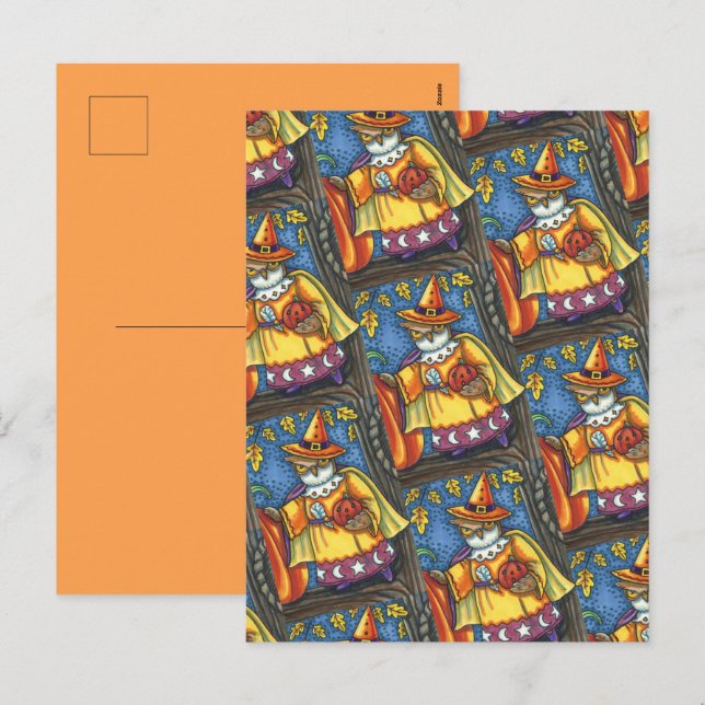 CARTÃO POSTAL DE FESTIVIDADES MÁGICAS E HORAS MÁGICAS, ASSISTENTE DE OWL (Frente/Verso)