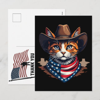 Cartão Postal De Festividades Mágico Meow Meow Obrigado Dia dos Veteranos Memori