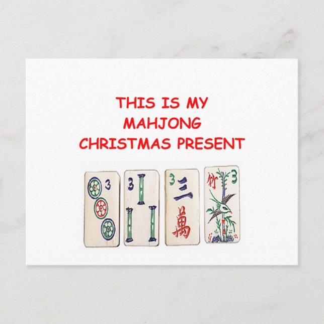 Cartão Postal De Festividades MAHJONG natal (Frente)