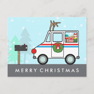 Cartão Postal De Festividades Mail Man or Lady Christmas Holiday Thank You
