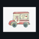 Cartão Postal De Festividades Mail Truck Bear Custom Message<br><div class="desc">custom</div>