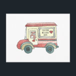 Cartão Postal De Festividades Mail Truck Bear Custom Message<br><div class="desc">custom</div>