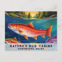 *~* Maine Salmon Fish Nadando Belo Art AP49