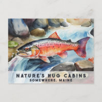 *~* Maine Salmon Fish Natação no rio Água AP49