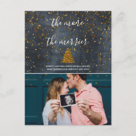 Cartão Postal De Festividades Mais o Merrier anuncia o cartão de Natal da gravid