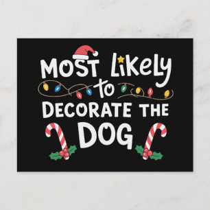 Cartão Postal De Festividades Mais Propenso a Decorar o Natal do Cão