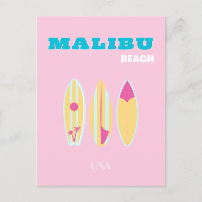 Cartão Postal De Festividades Malibu, Praia Malibu, Papoilas, Garota de Papoila, (Frente)