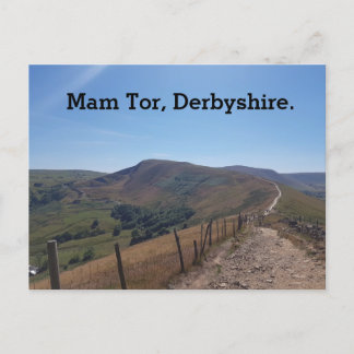 Cartão Postal De Festividades Mam Tor, Derbyshire.