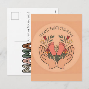 Cartão Postal De Festividades Mama Personalizado 2026 Pé de Bebê Falso Lembrança